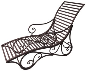 Sötétbarna fém kerti napozóágy Kuwa – Garden Pleasure
