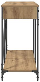 vidaXL Konzolasztal fiókkal Artisan tölgy 100 x 39 x 78,5 cm Faanyag