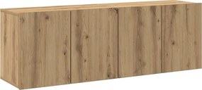 vidaXL 2 db kézműves tölgy falra szerelhető TV-szekrény 60x30x41 cm