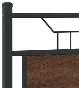 barna tölgy színű szerelt fa és acél fejtámla 120 cm