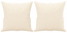 vidaXL 2 db krémszínű bársony díszpárna 40 x 40 cm