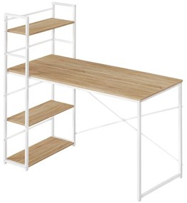 Íróasztal MAX 4.0 SONOMA polccal és fehér lábakkal 120x44 cm