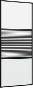 vidaXL Üvegajtó Csíkos Fekete 90 x 2 x 205 cm Alumínium