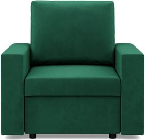 Zeus fotel, egyenes kartámasz, bársony, hab töltet, zöld