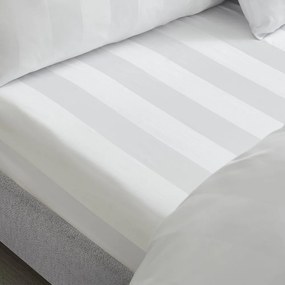 Fehér gumis szatén lepedő 150x200 cm So Soft Satin Stripe – Catherine Lansfield