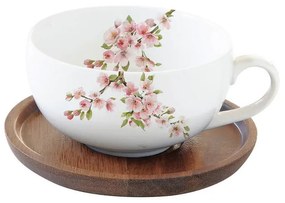 Porcelán teáscsésze akácfa aljjal - 250ml