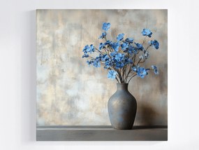 Poszter Dekoráció Váza Kerámia Kék Virágok 40x40