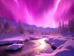 Poszter 100x75cm Aurora az ég felett