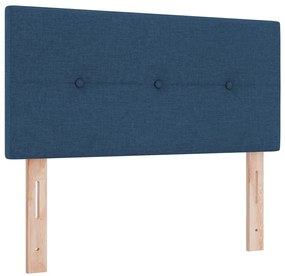 vidaXL Boxspring ágy matraccal Kék 90 x 190 cm Szövet és Mérnöki Fa