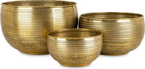 Fém kaspóvédő arany öregített kpl.3db-os szett kaspóvédő