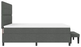 vidaXL Box Spring Ágy matraccal és paddal Sötétszürke 180x200 cm Szövet