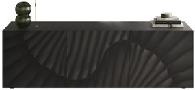 SNAKE háromajtós komód, antracitszürke testet és antracitszürke, díszített mintázatú előlapokkal