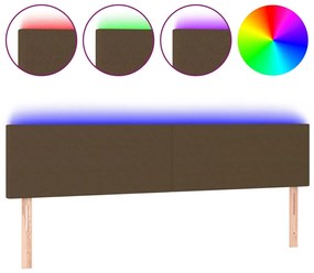 sötétbarna szövet LED-es fejtámla 180x5x78/88 cm