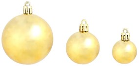 100 darabos aranyszínű karácsonyi gömb készlet 3/4/6 cm