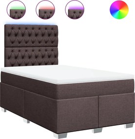 vidaXL sötétbarna szövet rugós ágy matraccal 120 x 200 cm