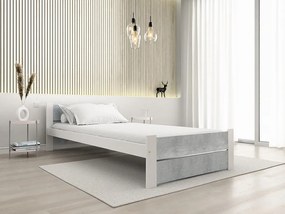 IKAROS DOUBLE ágy 90 x 200 cm, beton/fehér Ágyrács: Léces ágyrács, Matrac: Deluxe 10 cm matrac