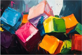 Kép - Színes kockák (90x60 cm)