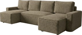AKCIÓ Kinyitható kanapé U alakban SMART BOUCLE 303x143 cm, sötét bézs II. osztály