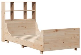 tömör fa könyvespolcos ágy matrac nélkül 90 x 200 cm