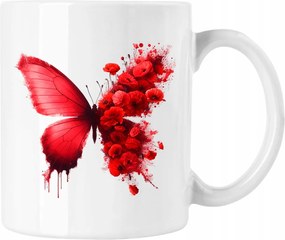 Bögre Pillangó Virágok Színes Művészet 4 Fehér 330ml