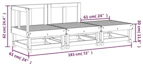 vidaXL 3 részes tömör fenyőfa kerti ülőgarnitúra