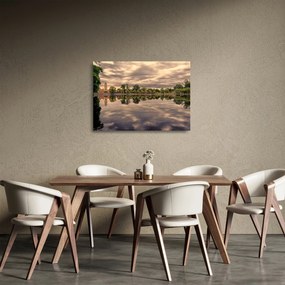 A tó és a fák képe (üvegen) (70x50 cm)