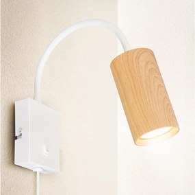 Brilagi - Állítható fali lámpa SELE 1xGU10/30W/230V fehér/tölgy dekor
