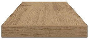 4 db kézműves tölgy színű szerelt fa fali polc 60 x 20 x 1,5 cm