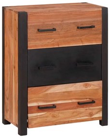 Széf fiókkal 3 pcs Barna 165 x 30 x 75 cm Tömör akácfa