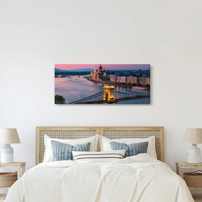 Kép - panoráma a városra, Budapest, Magyarország (120x50 cm)
