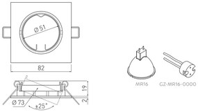 Lámpa Mennyezeti lámpatest PORTO-K szabályozható, IP20, régi arany,  Aluminium