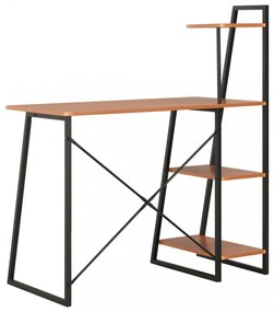 fekete és barna íróasztal polcrendszerrel 102 x 50 x 117 cm