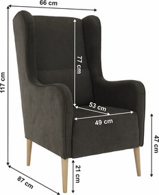 Kényelmes fotel, barna/bükk, BREDLY