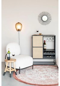 Fekete rattan bortartó szekrény 8 palackhoz, 80x100 cm Guuji - White Label