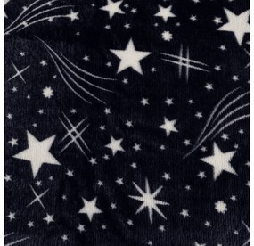 Mikroplüss ágyneműhuzat STARLIGHT sötétkék + mikroplüss lepedő SOFT 90x200 cm fehér, egyszemélyes ágy