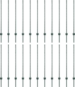 vidaXL Kerítésoszlop 22 pcs Zöld 160 cm Acél