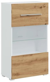 5 darabos TV egység LED világítással kézműves tölgy