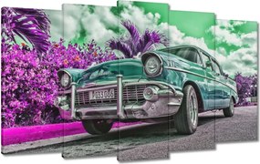 Vászonkép 100x60 Klasszikus autó türkizben