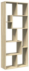 sonoma tölgy szerelt fa elválasztó könyvespolc 67x25x161,5 cm