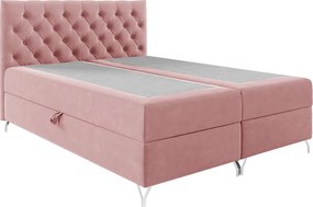 Boxspring ágy, 120x200, rózsaszín Velvet szövet, GULIETTE + ajándék
