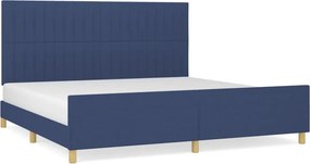 vidaXL kék szövet ágykeret matrac nélkül 200 x 200 cm