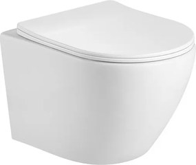 Eros ES BELLA SLIM fali WC - perem nélküli - WC ülőkével - VORTEX örvényöblítéssel - 49 cm