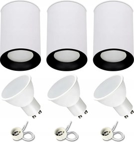 Falra szerelhető Led lámpatest Fehér Fekete modern izzó GU10 7W 3000K