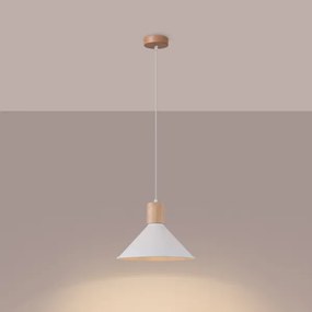 Sollux SL.1319 - Csillár zsinóron JAGA 1xE27/15W/230V átm. 30 cm fehér