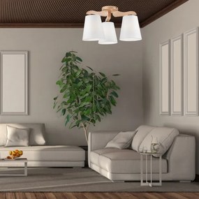 Csillár ANDREA 3xE27/60W/230V tölgy/fehér