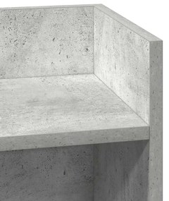 betonszürke kisasztal polccal 25,5 x 27 x 60 cm