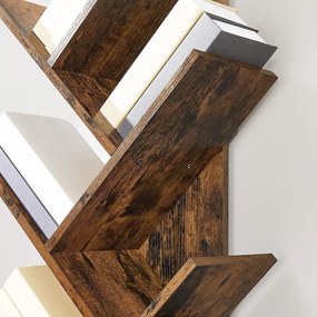 Fa alakú könyvespolc 8 szintes 50 x 25 x 141,5 cm, rusztikus barna