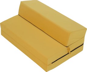 Összecsukható matrac/fotel, 2v1, sárga, VEDIS