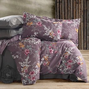 Riella lila pamut ágyneműhuzat TiaHome - 2x Párna 90x70cm, 1x Paplan 200x220cm