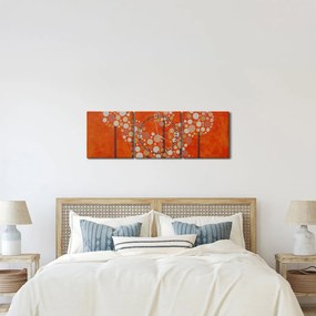 Kép - Narancssárga erdő (órával) (90x30 cm)